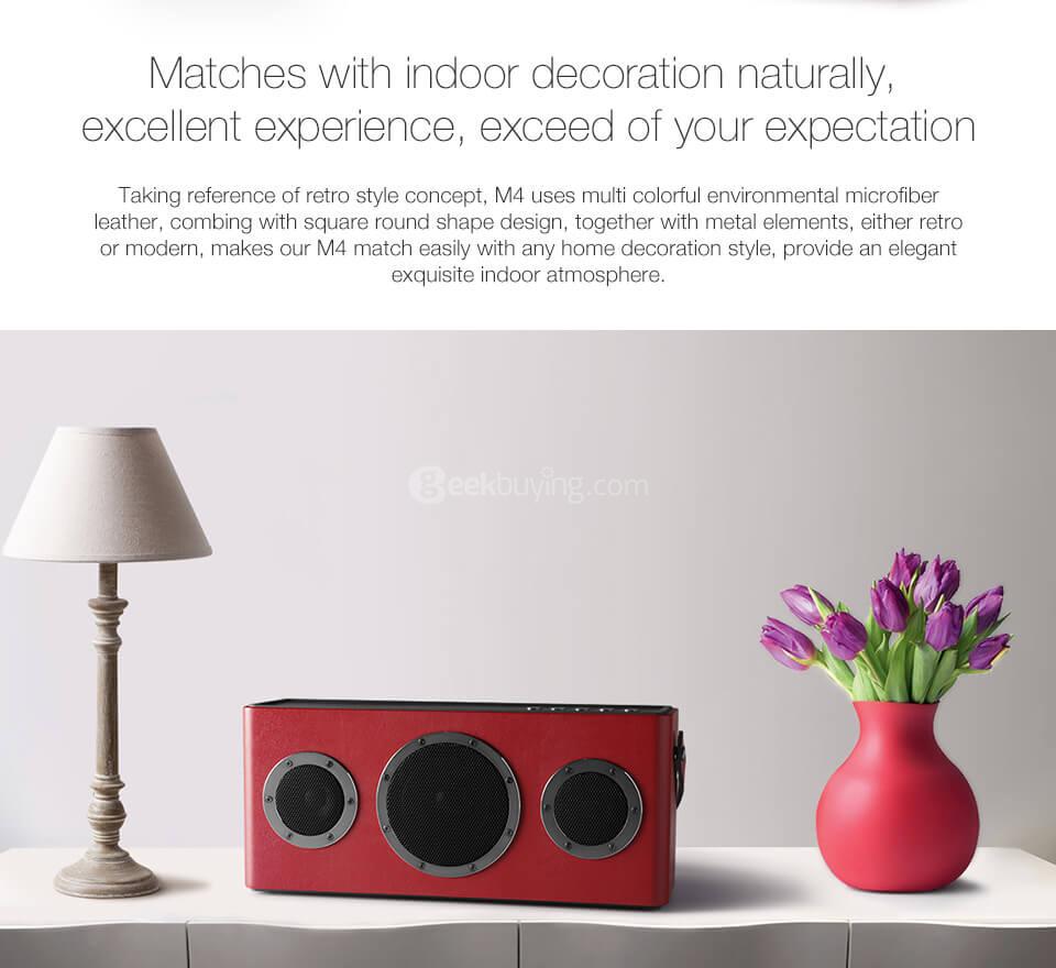 GGMM WS-401 M4 Dual Wireless Speaker WiFi Bluetooth Mini Portable Speaker Home Hi-Fi Music Player - Red