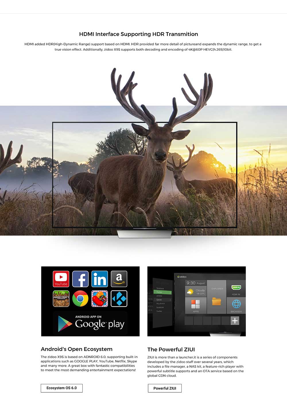 ZIDOO X9S Realtek RTD1295 Android 6.0 OpenWRT(NAS) TV BOX 2G/16G AC WIFI 1000M LAN HDR USB3.0 HDMI in SATA Bluetooth Media Player