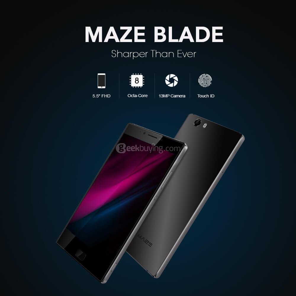 MAZE BLADE 5.5 Inch Smartphone FHD Screen 3GB RAM 32GB ROM 13.0MP MTK6753 Octa Core 1.3GHz Android 6.0 Touch ID - Black