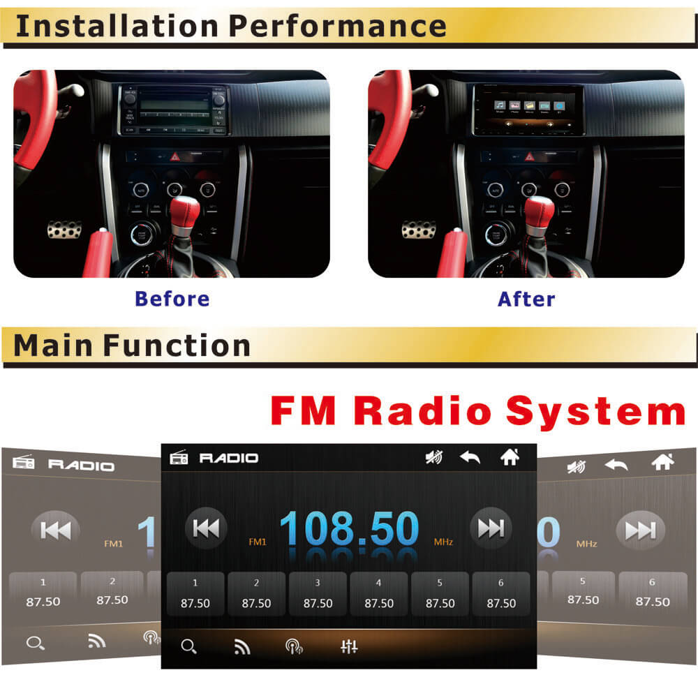 Ezonetronics RM-CW9301 Car MP3/MP4 Player 7-inch Indash Double DIN Touch Screen with Bluetooth -Black