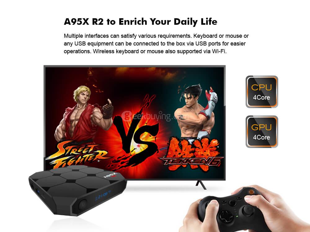 A95X R2 Android 7.1.1 KODI 17.1 Netflix 4K TV BOX RK3328 WIFI USB3.0