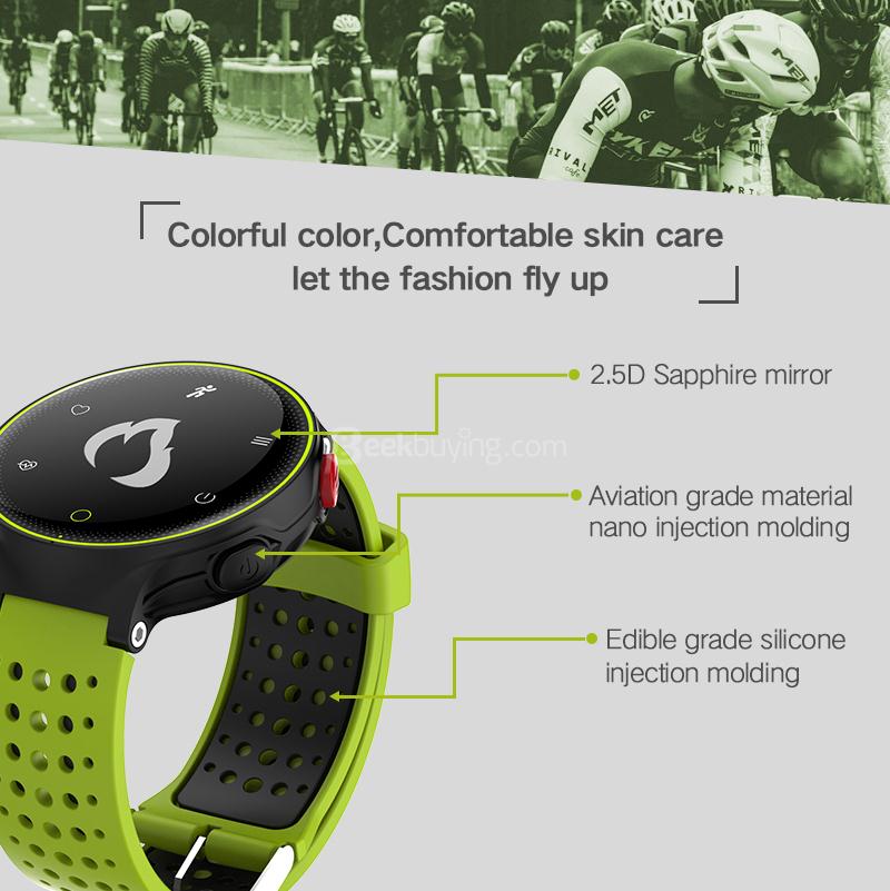 XR02 Sport Smart Watch 096 Inch OLED Display IP68 Water Resistant Bluetooth Heart Rate Monitor Pedometer Compatible with IOS Android - Red & Black