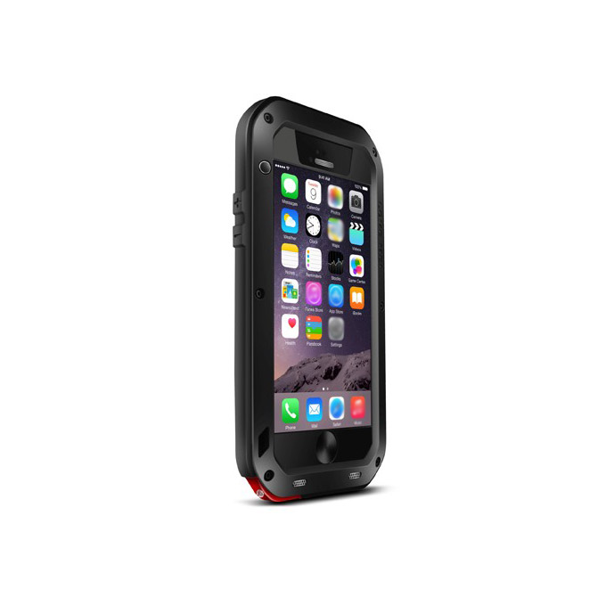 Love Mei Water/Dirt/Shockproof Protective Case Metal and Silicon Cover For iPhone 6 - Black