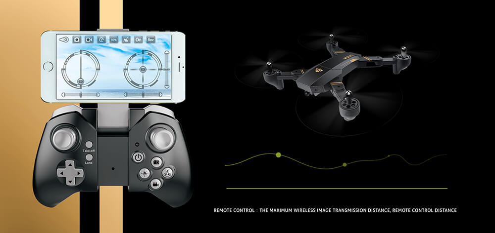 VISUO XS809HW 720P WIFI FPV Foldable Arm With Wide Angle Camera High Hold Mode RC Quadcopter RTF - Black