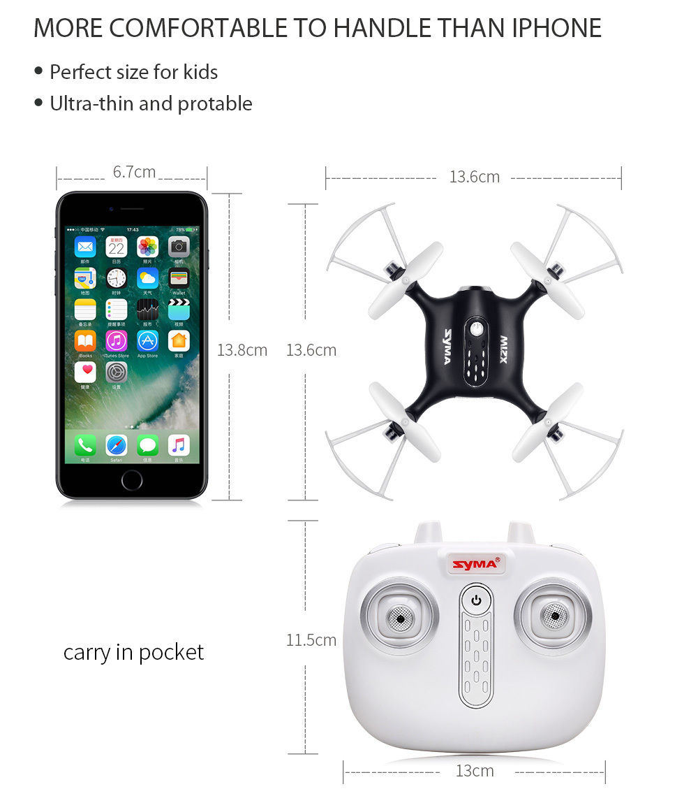 SYMA X21W WIFI FPV with HD 720P Camera Altitude Hold Mode RC Quadcopter RTF - White