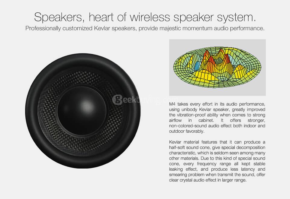 GGMM WS-401 M4 Dual Wireless Speaker WiFi Bluetooth Mini Portable Speaker Home Hi-Fi Music Player - Red