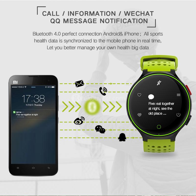 XR02 Sport Smart Watch 096 Inch OLED Display IP68 Water Resistant Bluetooth Heart Rate Monitor Pedometer Compatible with IOS Android - Red & Black