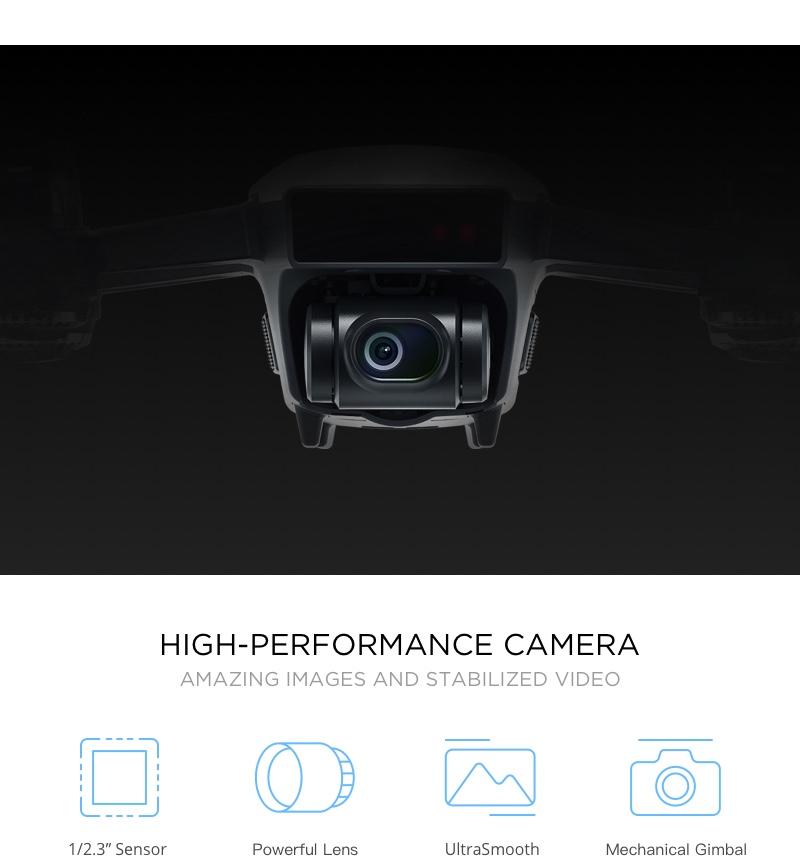DJI Spark Mini Selfie Drone WiFi FPV 12MP Camera GPS GLONASS RC Quadcopter - White