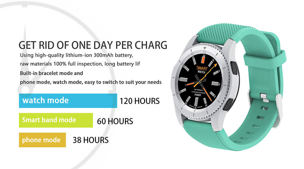 No.1 G8 Smart Watch Phone MTK2502 Bluetooth 4.0 SIM Card Call Message Reminder Heart Rate Monitor Compatible with Android IOS - Red