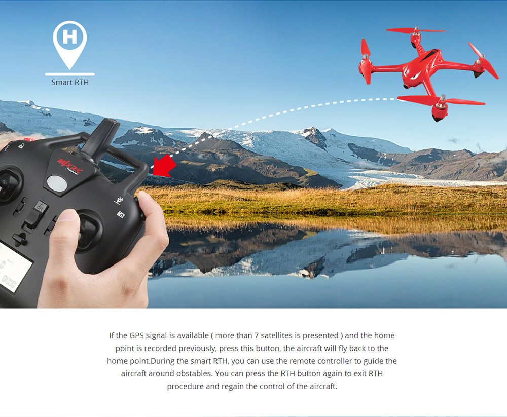 MJX Bugs 2 B2W WIFI FPV Brushless With HD 1080P Camera GPS RC Quadcopter RTF - Red