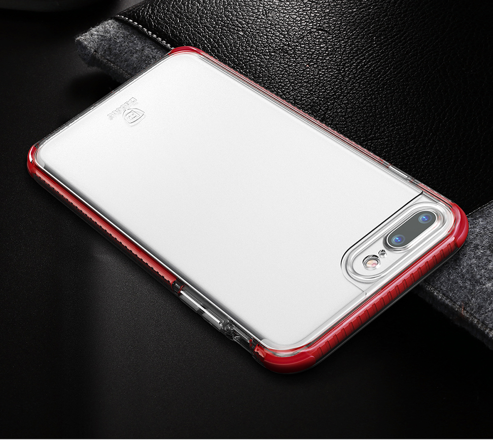 Baseus Armor Case Protection Case Clear Back Cover for iPhone 7 - Red