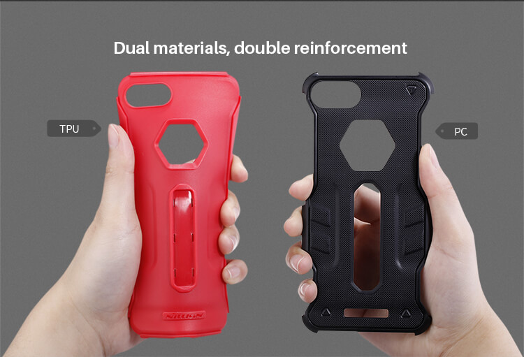 Black iPhone7 TPU Case Nillkin Defendor 4 Bracket Holder Shockproof Back Cover