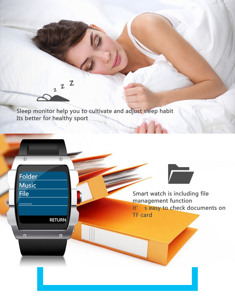 W01 Smart Watch MTK2503 Bluetooth 4.0 GPS Activity Tracker Pedometer Sedentary Reminder Compatible with IOS Android - Orange