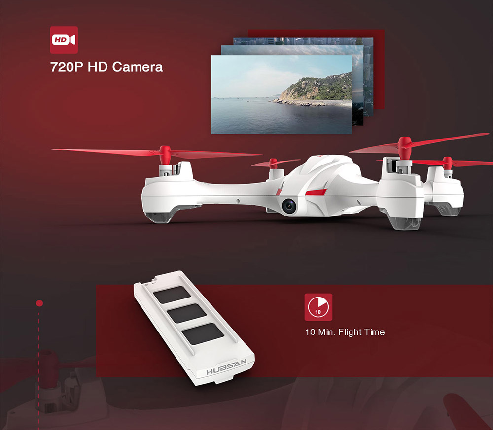 Hubsan H502T X4 Star GPS RC Quadcopter with 720P HD Camera Automatic Return to Home Mode RTF - White