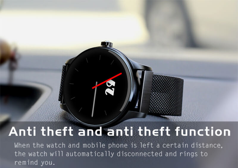 K88 Smart Watch Bluetooth Heart Rate Monitor MTK2502 Siri Function Gesture Control Compatible with iOS Andriod - Black