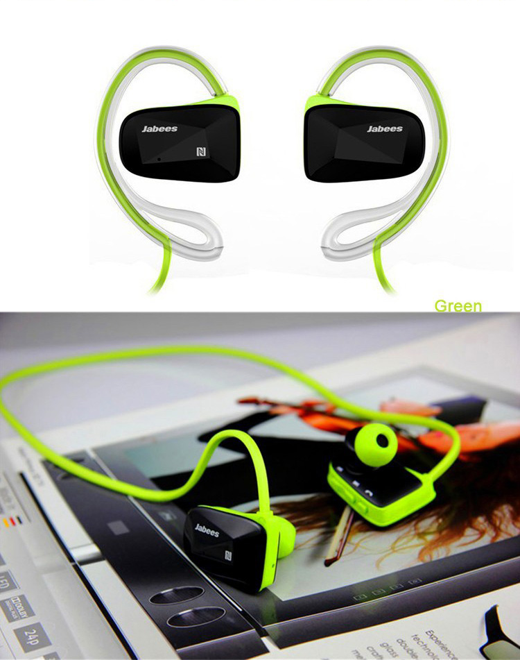 Jabees BSport Wireless Bluetooth Waterproof Headphone APTX NFC Sport Earphone with Microphone - Blue