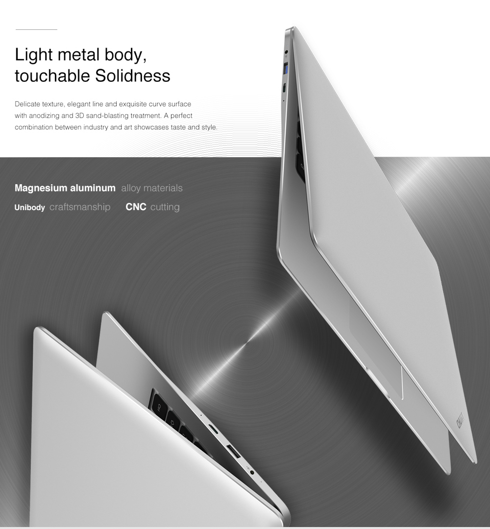 Chuwi LapBook Notebook 12.3 Inch Screen 6GB RAM 64GB ROM Windows 10 Home Intel Celeron Processor N3450 Quad Core Camera HDMI - Silver