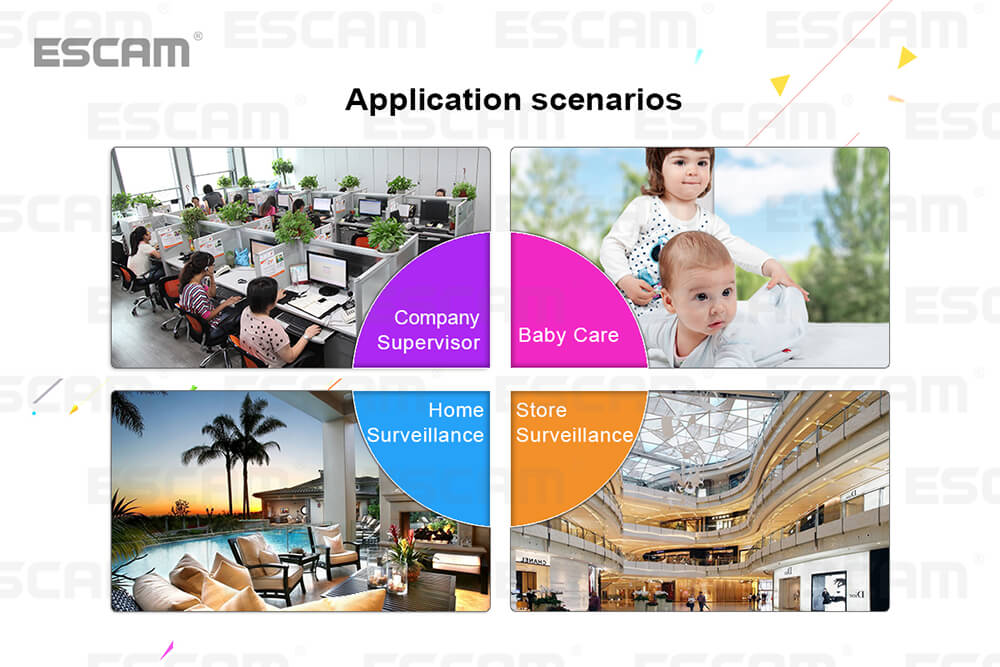 ESCAM QF003 IP Camera Dual Antenna 1080P Pan/Tilt WiFi IR Camera Motion Detection Support ONVIF P2P Video Monitor -White
