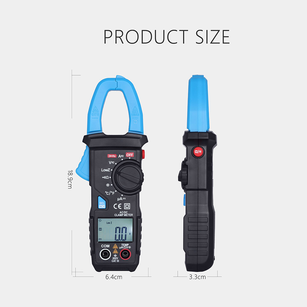 BSIDE ACM22A Digital Clamp Multimeter Tester Meter DMM AC/DC Current