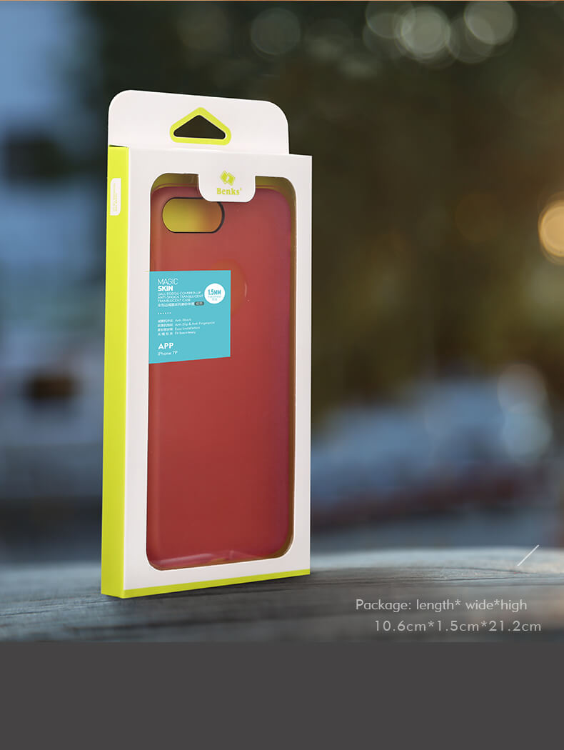 Red iPhone7 Plus Case Benks Magic Skin 1.5mm Shock Resistant TPU Case Back Cover