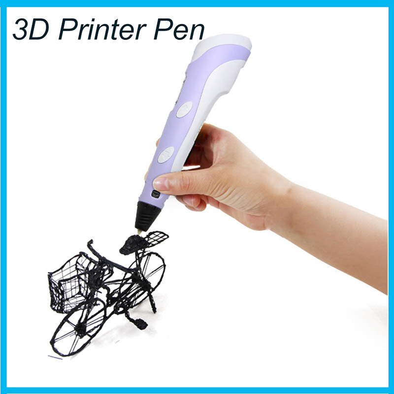 DIY Smart 3D Printing Pen 1.75mm ABS/PLA Free Filament Creative Gift for Kids Design Painting - Purple