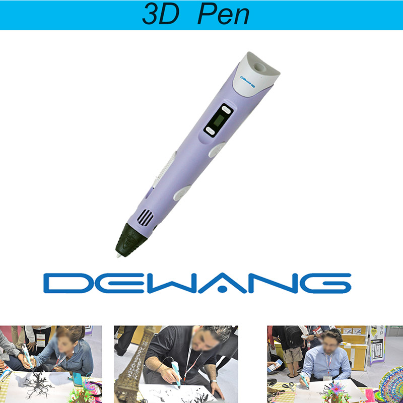 DIY Smart 3D Printing Pen 1.75mm ABS/PLA Free Filament Creative Gift for Kids Design Painting - Purple