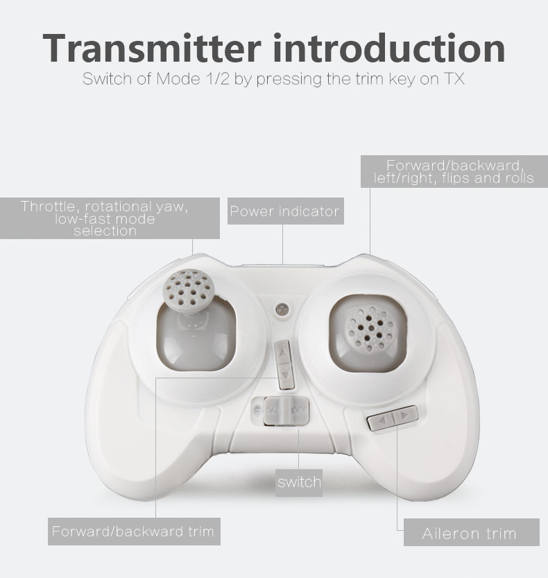 Cheerson CX-10SE Mini 2.4G 4CH 6Axis Gyro Headless Mode RC Quadcopter RTF - White