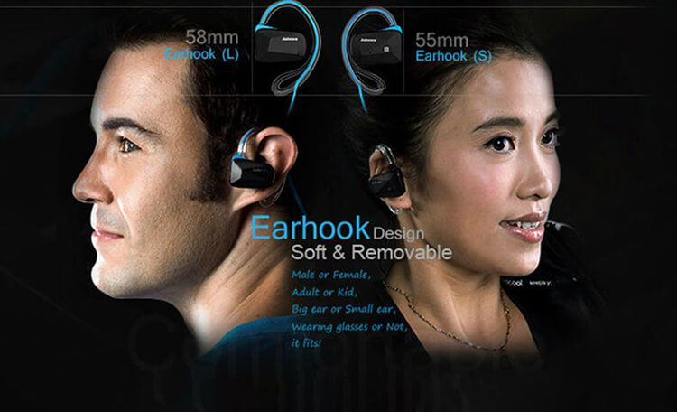Jabees BSport Wireless Bluetooth Waterproof Headphone APTX NFC Sport Earphone with Microphone - Blue