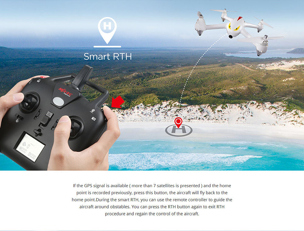 MJX Bugs 2 B2C Brushless RC Quadcopter With GPS Full HD 1080P Camera Altitude Hold Mode RTF - White