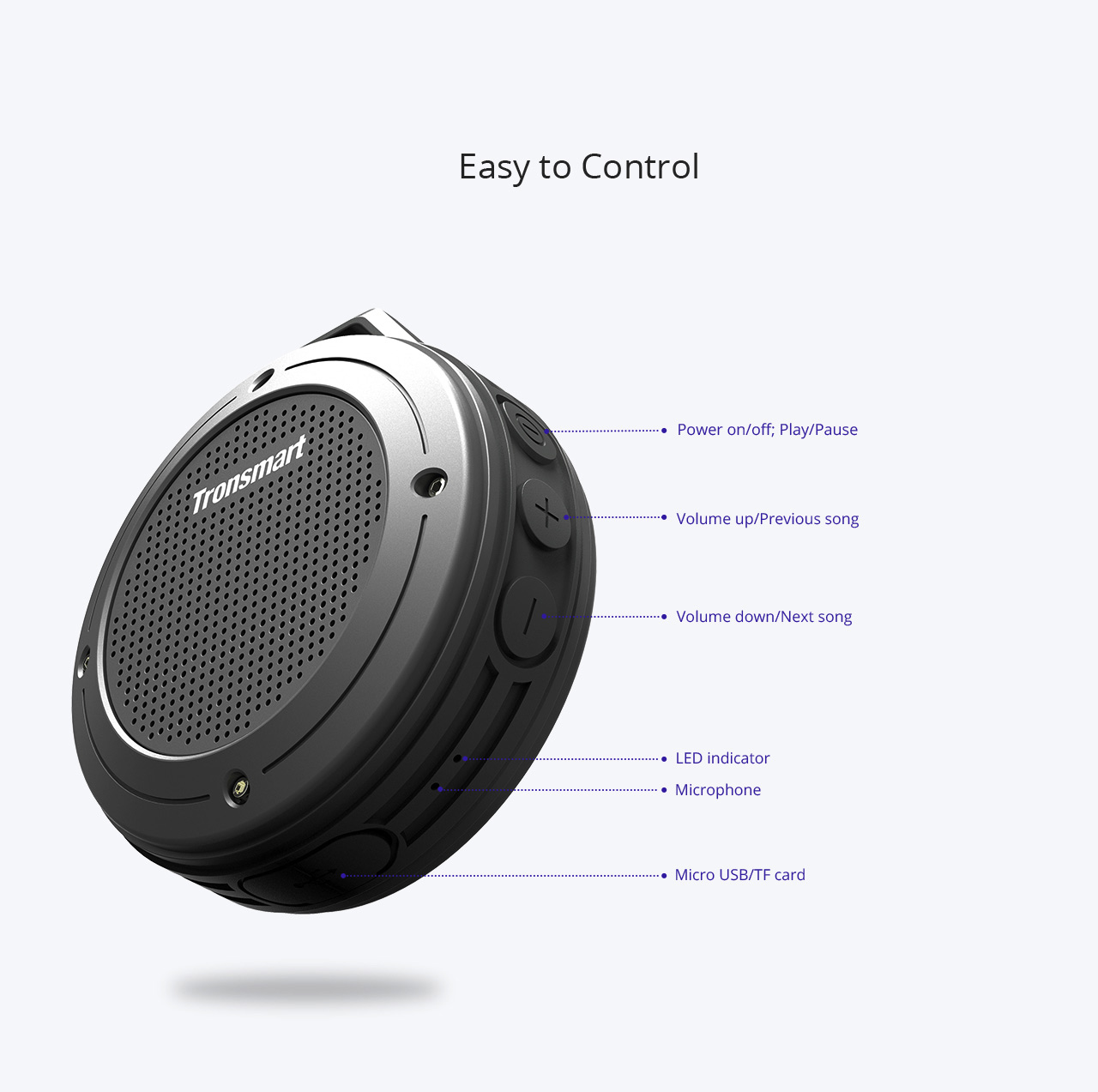 Tronsmart Element T4 5W Bluetooth 4.2 IP67 Water Resistance Portable Speaker - Red