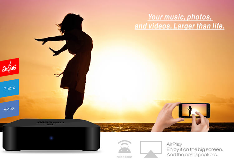 M8S PRO Android 6.0 RK3229 4K TV BOX 8GB ROM 802.11 b/g/n WIFI LAN KODI DLNA EU Plug