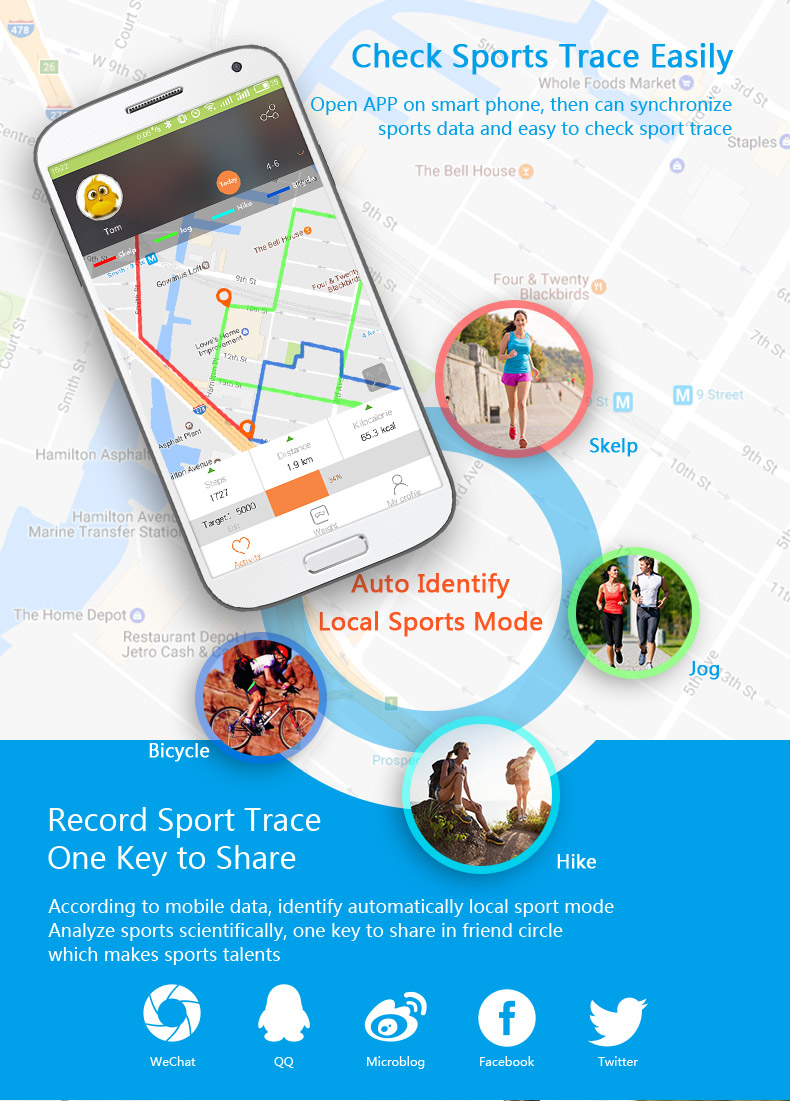 W01 Smart Watch MTK2503 Bluetooth 4.0 GPS Activity Tracker Pedometer Sedentary Reminder Compatible with IOS Android - Orange