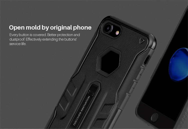 Black iPhone7 TPU Case Nillkin Defendor 4 Bracket Holder Shockproof Back Cover