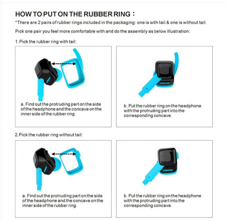 Jabees beatING Wireless Bluetooth 4.1 Stereo Headphone Water Resistance Sports Earphone - Blue