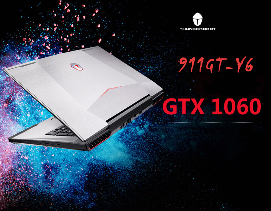 ThundeRobot 911GT-Y6 17.3" Gaming Laptops PC Tablets Intel Core i7 7700HQ Nvidia GTX1060 IPS 16GB RAM 256G+1T DOS OS Bac