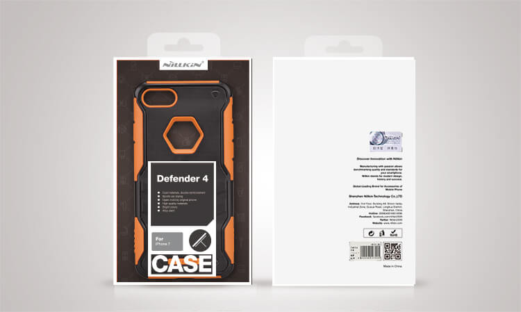 Black iPhone7 TPU Case Nillkin Defendor 4 Bracket Holder Shockproof Back Cover