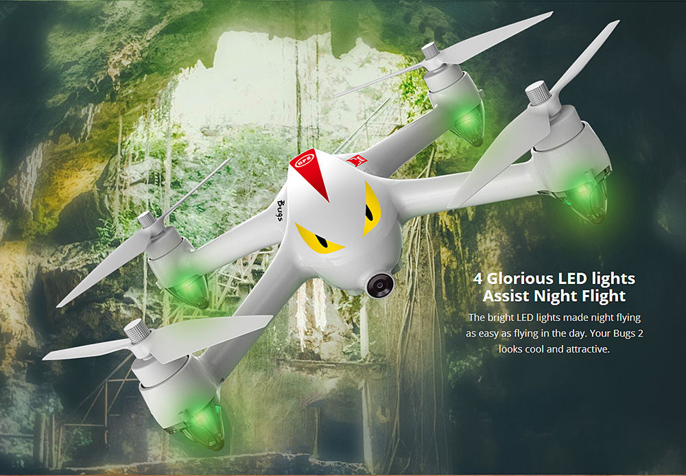 MJX Bugs 2 B2C Brushless RC Quadcopter With GPS Full HD 1080P Camera Altitude Hold Mode RTF - White