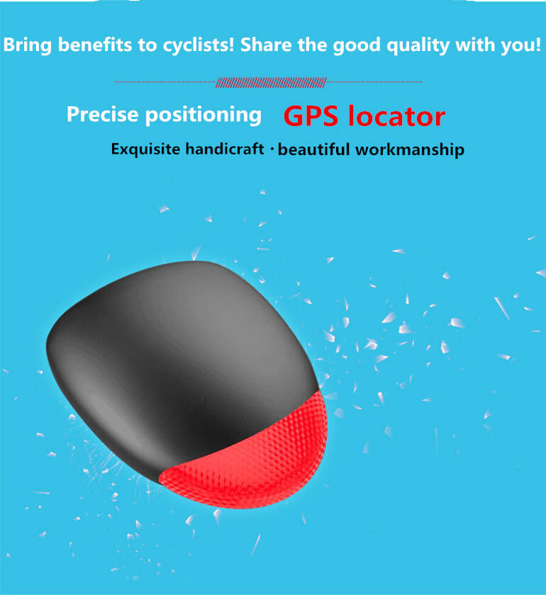 K9 Bike Tail Light WiF + GPS Locator Tracker Section Vibration Phone Alarm Anti-theft Anti-lost - Black