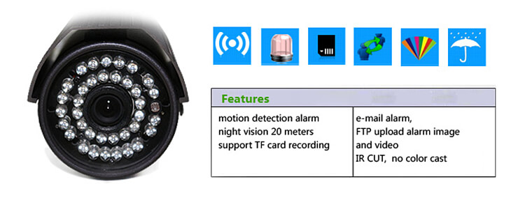 WANSCAM HW0027 IP Camera 720P WiFi Hi3518E CMOS Sensor P2P Built-in IR-cut IP66 Waterproof Onvif 2.1 Security Camera -Dark Gray