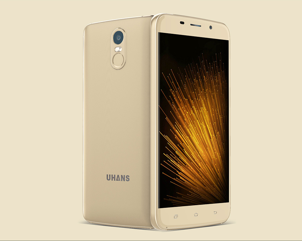 UHANS A6 5.5 Inch HD Screen Smartphone 2GB 16GB 8.0MP Cam MT6580 Android 7.0 Touch ID 4150mAh Battery - Black