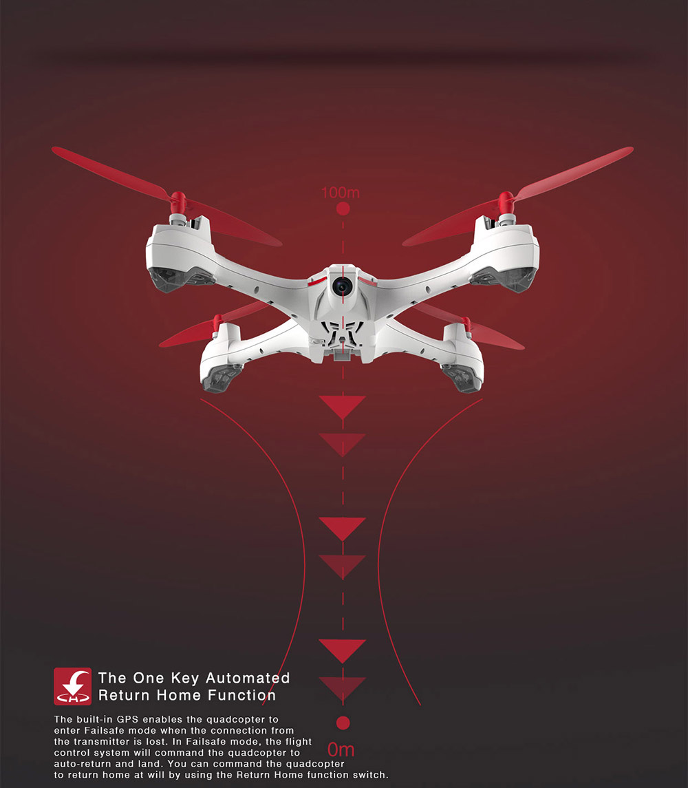 Hubsan H502T X4 Star GPS RC Quadcopter with 720P HD Camera Automatic Return to Home Mode RTF - White