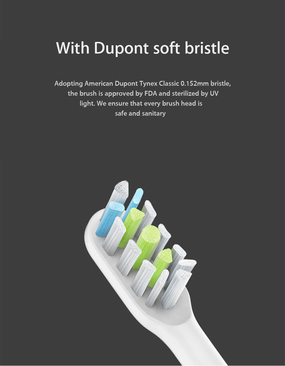 2PCS SOOCARE Replacement Toothbrush Head Common Clean for SOOCAS X3 -White