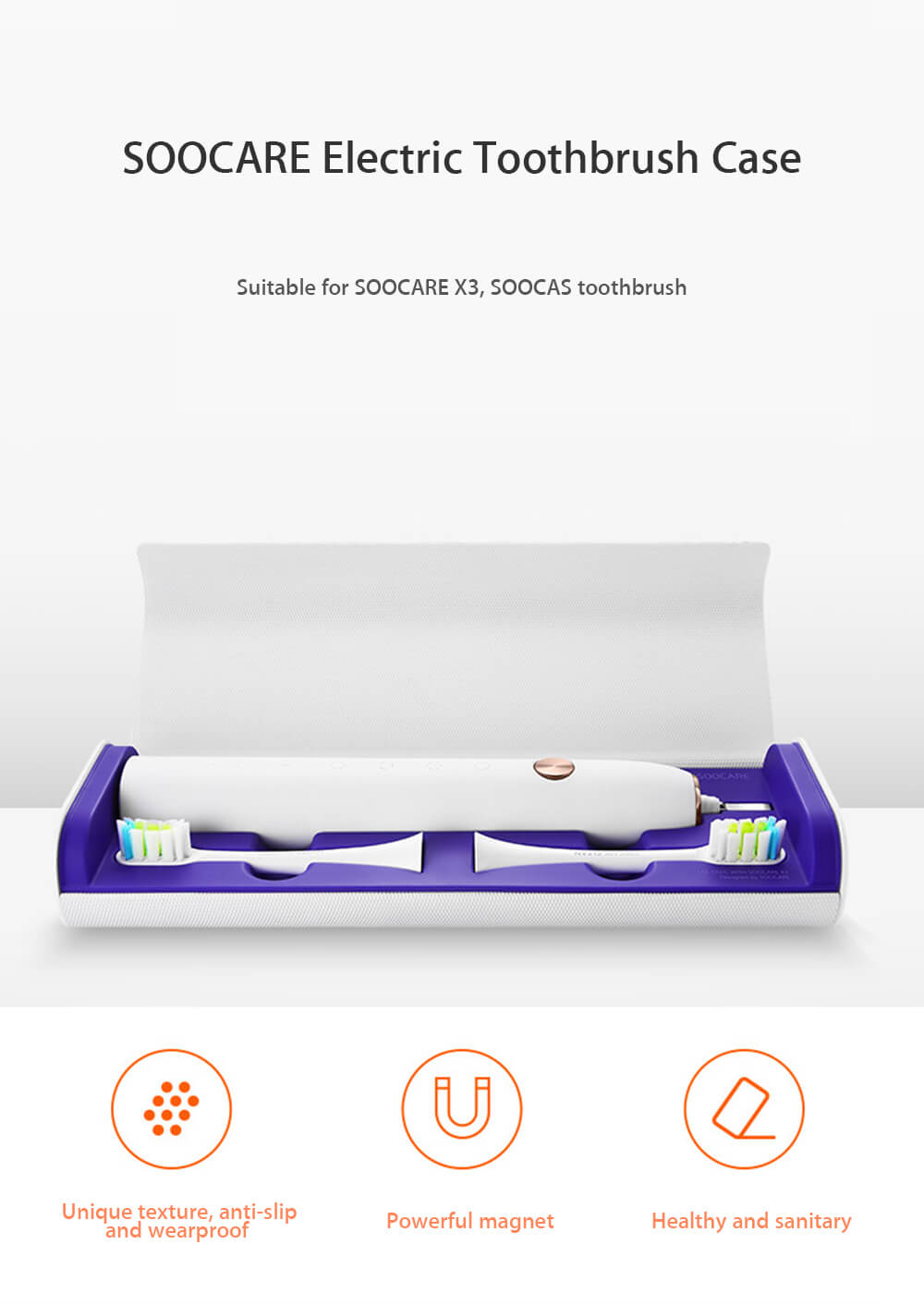 Original SOOCARE Electric Toothbrush Travel Bag Case for SOOCARE X3 SOOCAS -White