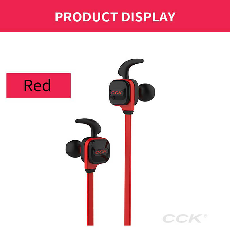 CCK KS Wireless Bluetooth V4.1 Stereo Headphone Sport Sweatproof In-ear Earphone with Mic - Red