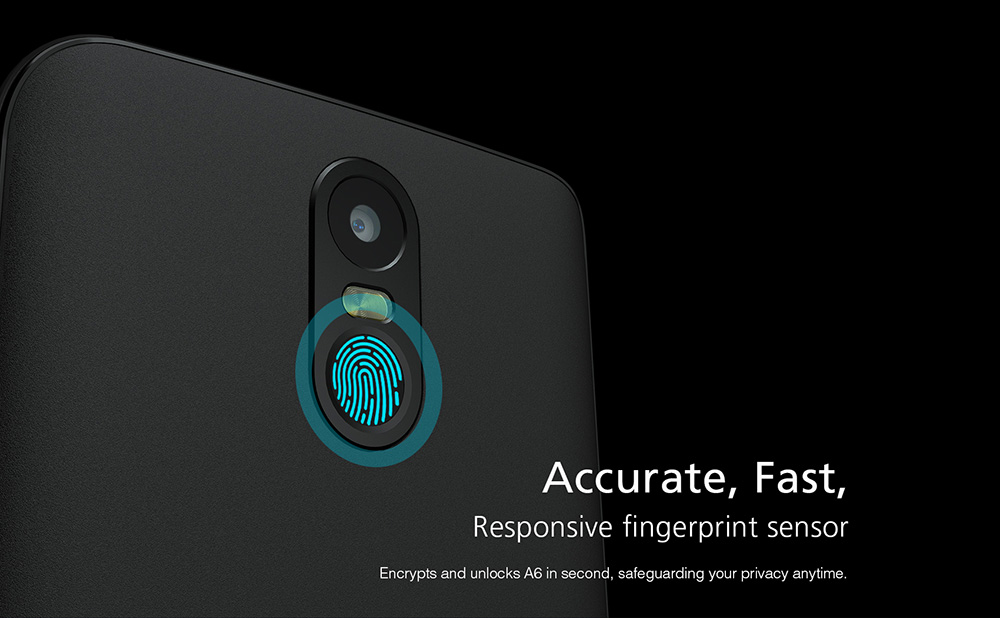 UHANS A6 5.5 Inch HD Screen Smartphone 2GB 16GB 8.0MP Cam MT6580 Android 7.0 Touch ID 4150mAh Battery - Black