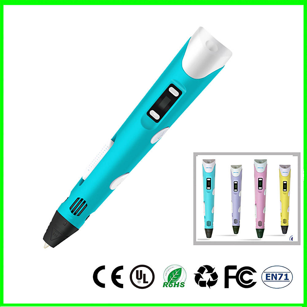 DIY Smart 3D Printing Pen 1.75mm ABS/PLA Free Filament Creative Gift for Kids Design Painting - Blue