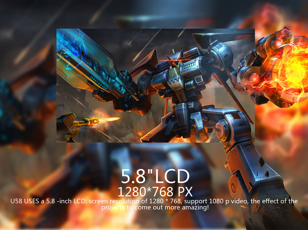 Uhappy U58 PRO Android 6.0 Smart Projector 3200lum LED Lamp 1280*768 S905X 1G/8G WIFI - White