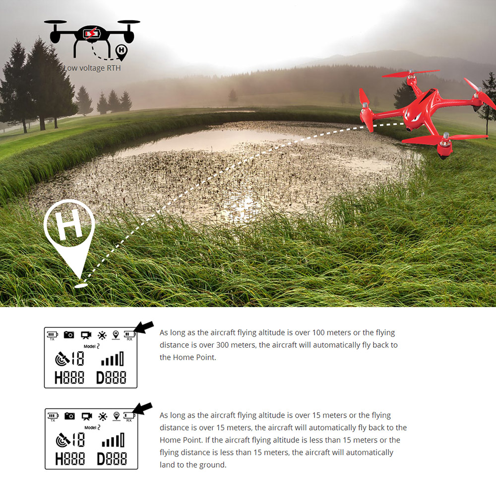 MJX Bugs 2 B2W WIFI FPV Brushless With HD 1080P Camera GPS RC Quadcopter RTF - Red