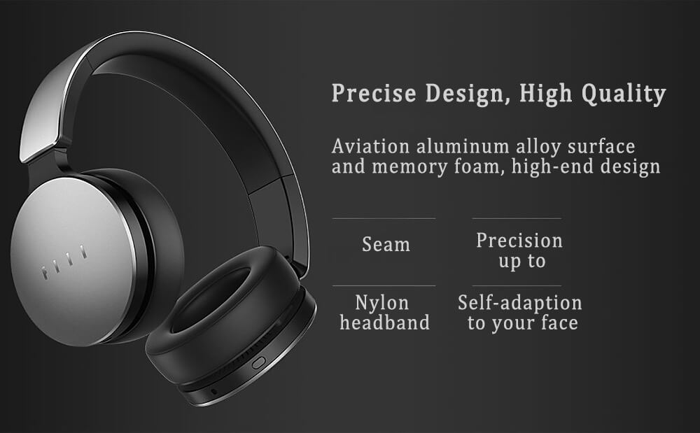 FIIL Music Wired Headphones Active Noise Canceling with Mic Foldable Design - Blue