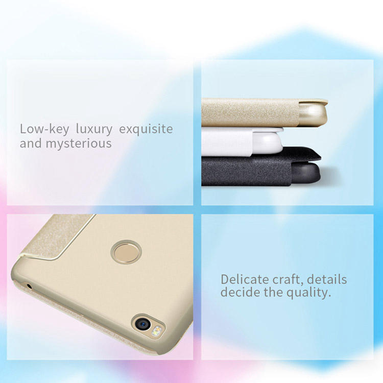 Black Xiaomi Mi Max 2 Leather Case Nillkin Sparkle PU Case Protective Back Cover